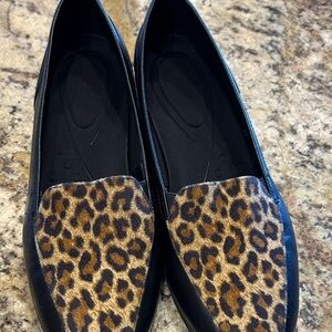Easy Spirit Animal Print Loafers - Black and Brown